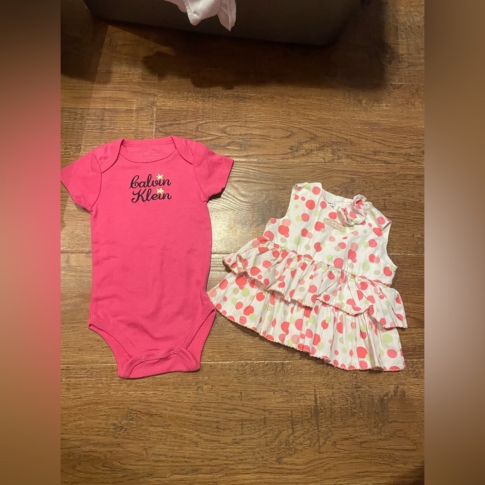 Girls 3-6 months Calvin Klein bundle onesie & dress